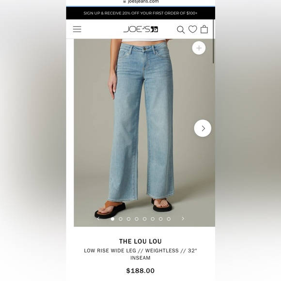NWT JOES JEANS THE LOU LOU LOW RISE WIDE LEG JEANS current season Shopbop 25 - Picture 8 of 9